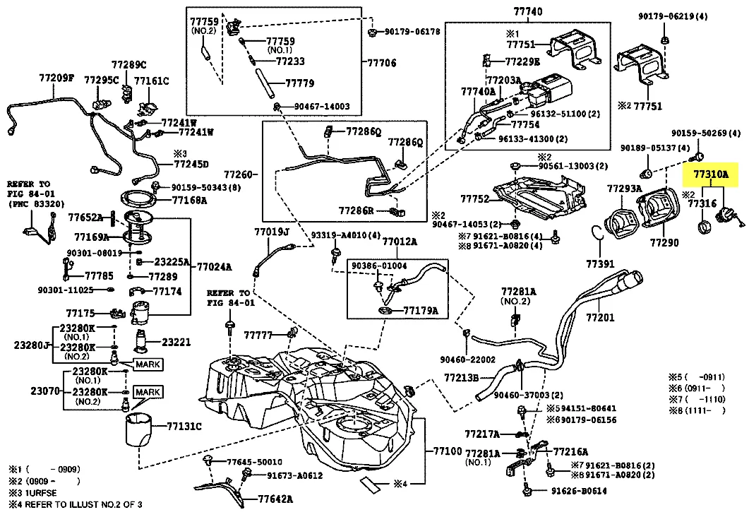 غطاء تانكي البنزين Lexus LS460  2007-2017