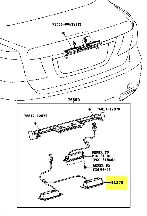 مجموعة مصابيح اللوحة الخلفية 12-07 Lexus LS460  2007-2012