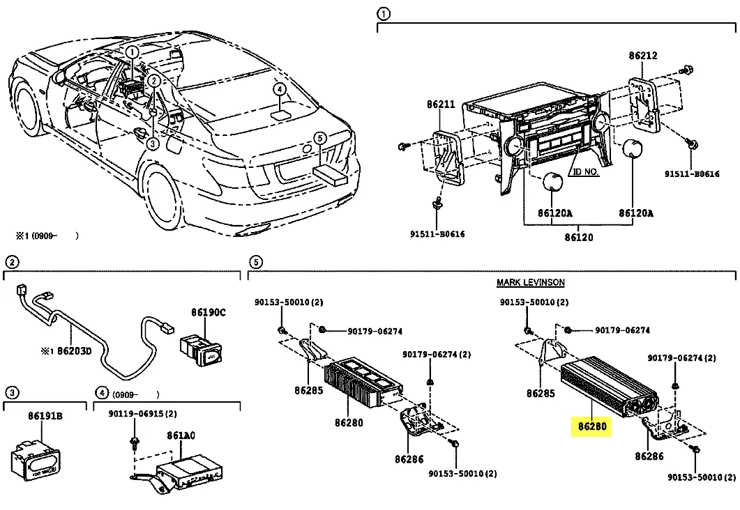 امبلي فاير مضخم صوت  Lexus LS460  2007-2009