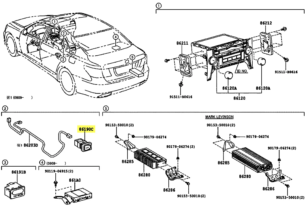 مدخل صوتي AUX Lexus LS460  2010-2012